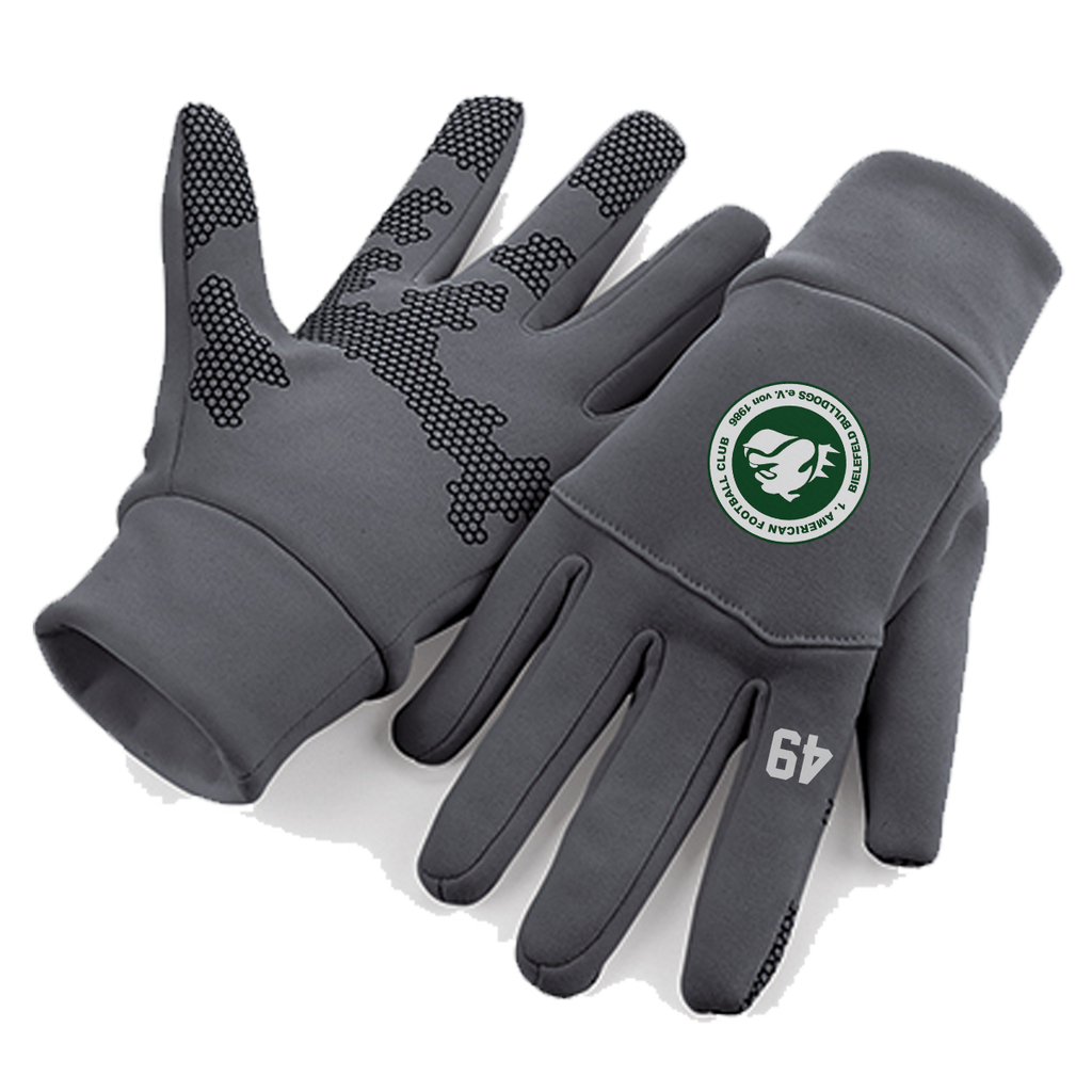 BF-Bulldogs K.Tech-Fiber Softshell Gloves with Playernumber or Initials