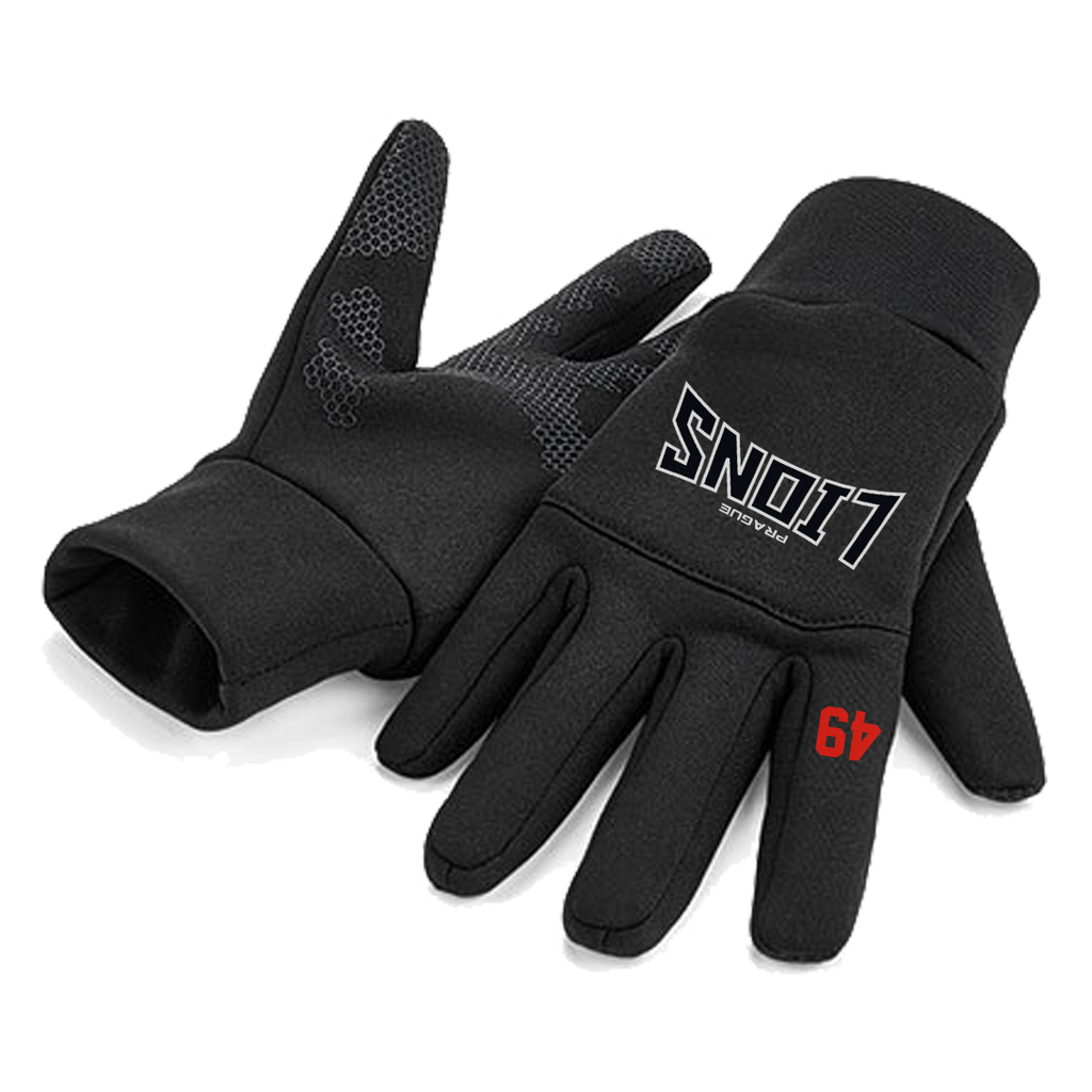 Lions K.Tech-Fiber Softshell Gloves with Playernumber or Initials