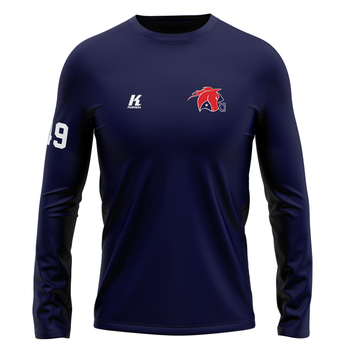 Mustangs Longsleeve Cotton Tee Basic with Playernumber/Initials