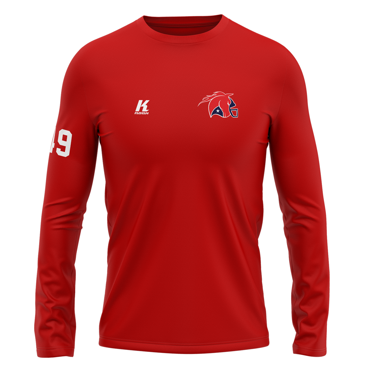 Mustangs Longsleeve Cotton Tee Basic with Playernumber/Initials