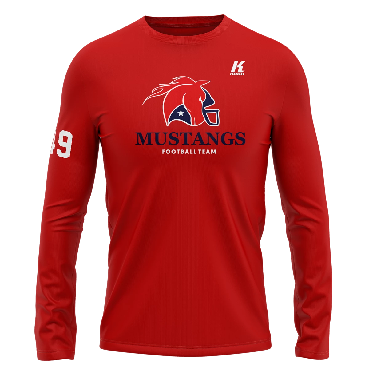 Mustangs Longsleeve Cotton Tee Essential with Playernumber/Initials