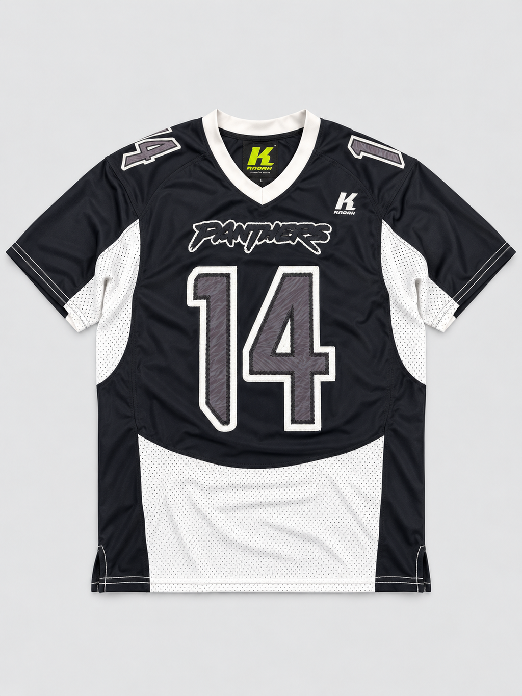 KNOAH Panthers American Football Jersey – Johnson #14 – Black/White
