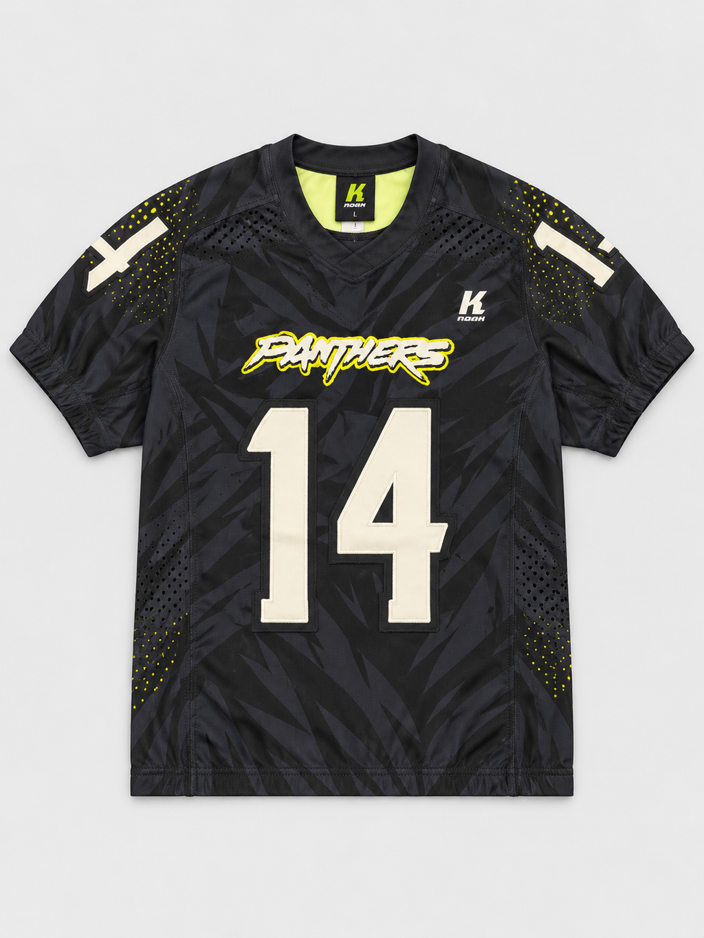 KNOAH Panthers American Football Jersey – Johnson #14 – Black/Grey