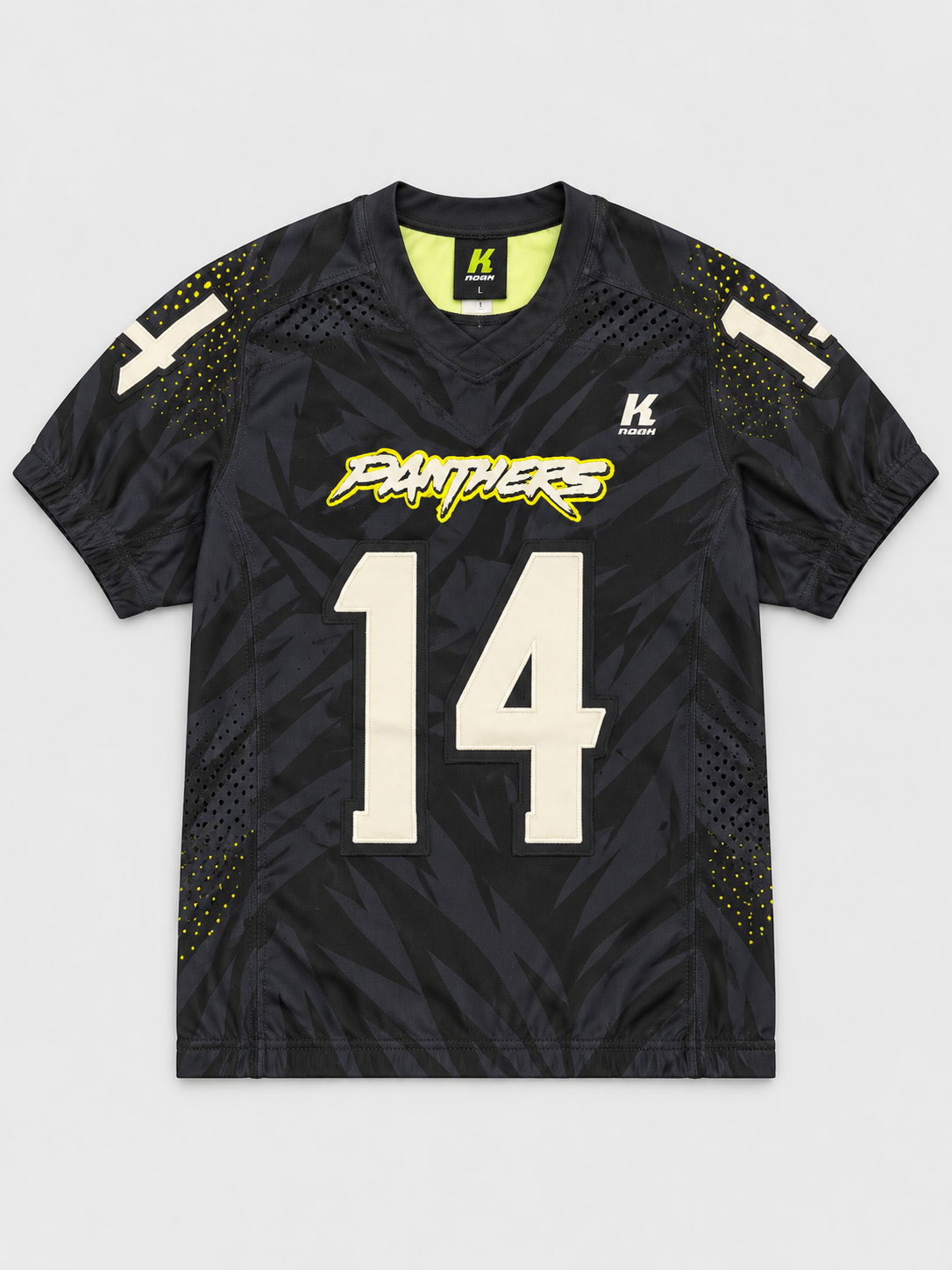 KNOAH Panthers American Football Jersey – Johnson #14 – Black/Grey