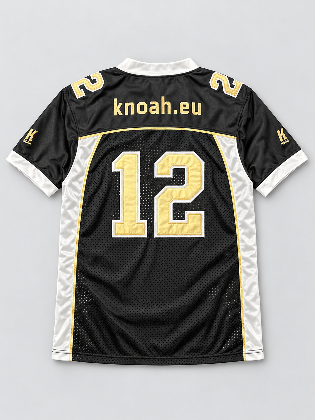 Knoah Football Jersey #12 – Black/Gold