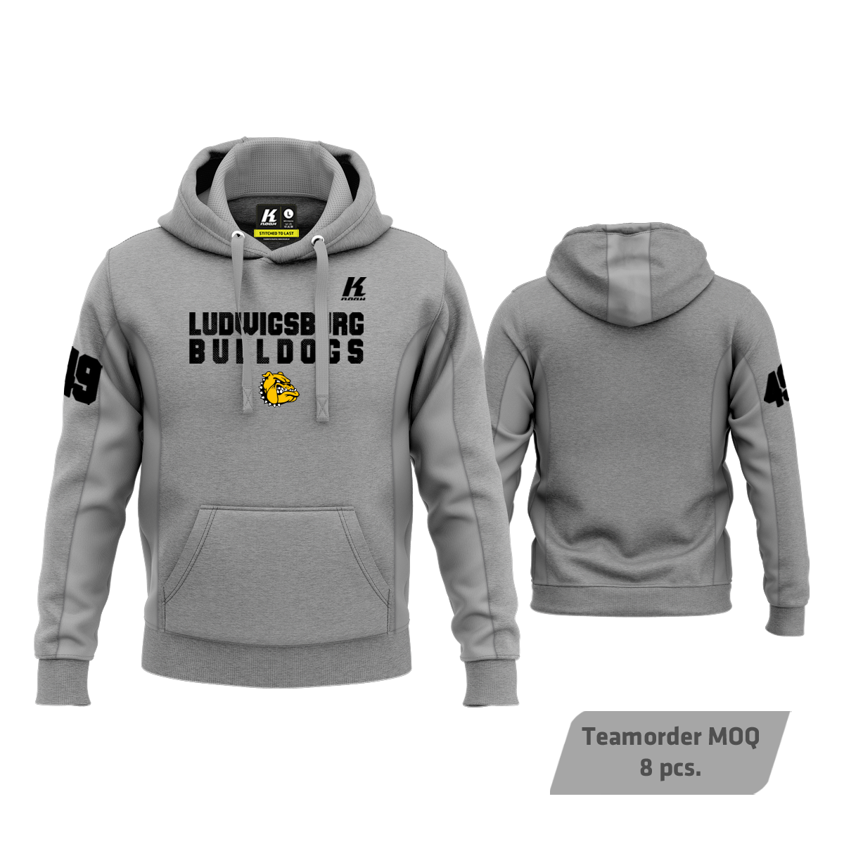 Ludwigsburg Bulldogs Signature Hoodie "Michigan" grey (Stock Clearance)
