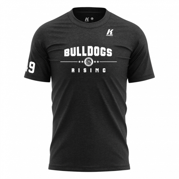LB-Bulldogs "Rising" Tee 190g. anthracite with Playernumber/Initials