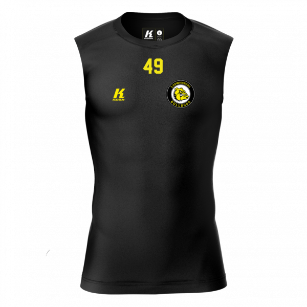 LB-Bulldogs K.Tech Compression Sleeveless Shirt black with Playernumber/Initials