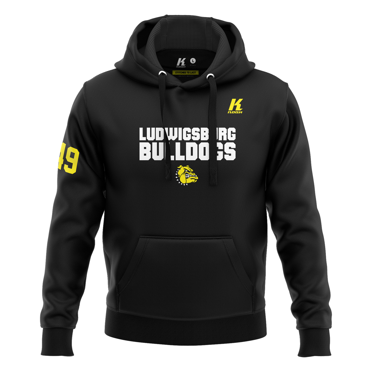 LB-Bulldogs Signature Series Hoodie black with Playernumber/Initials