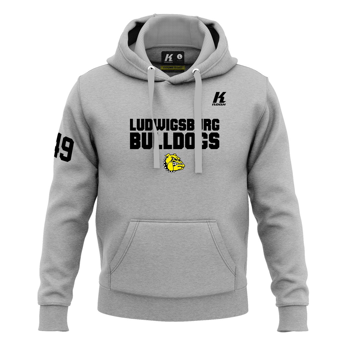 LB-Bulldogs Signature Series Hoodie grey with Playernumber/Initials