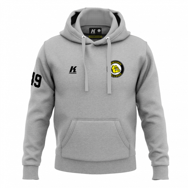 LB-Bulldogs Hoodie Basic Primary heather-grey with Playernumber/Initials