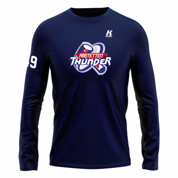 Thunder Longsleeve Cotton Tee Essential navy with Playernumber/Initials