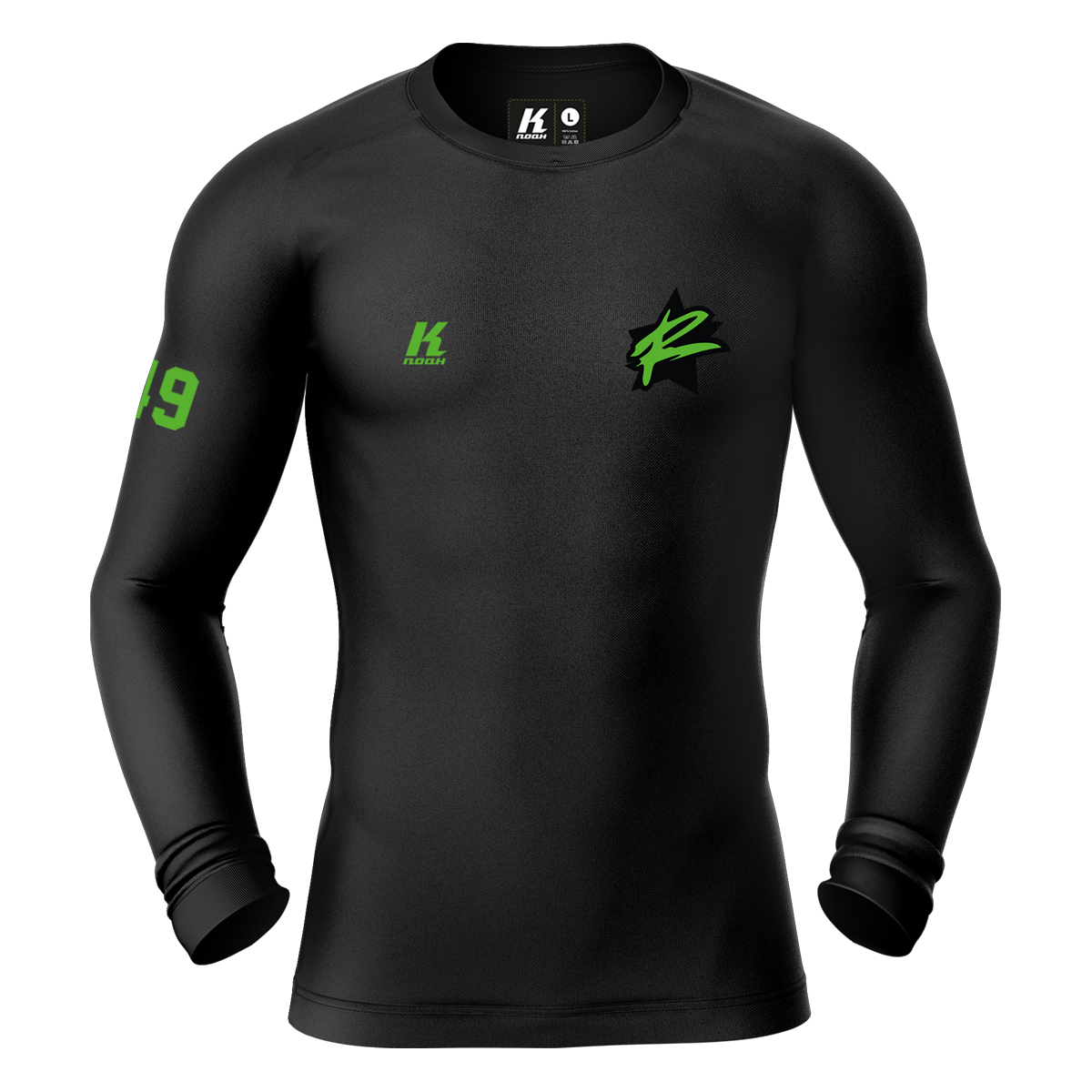 Rebels K.Tech Compression Longsleeve Shirt black with Playernumber/Initials
