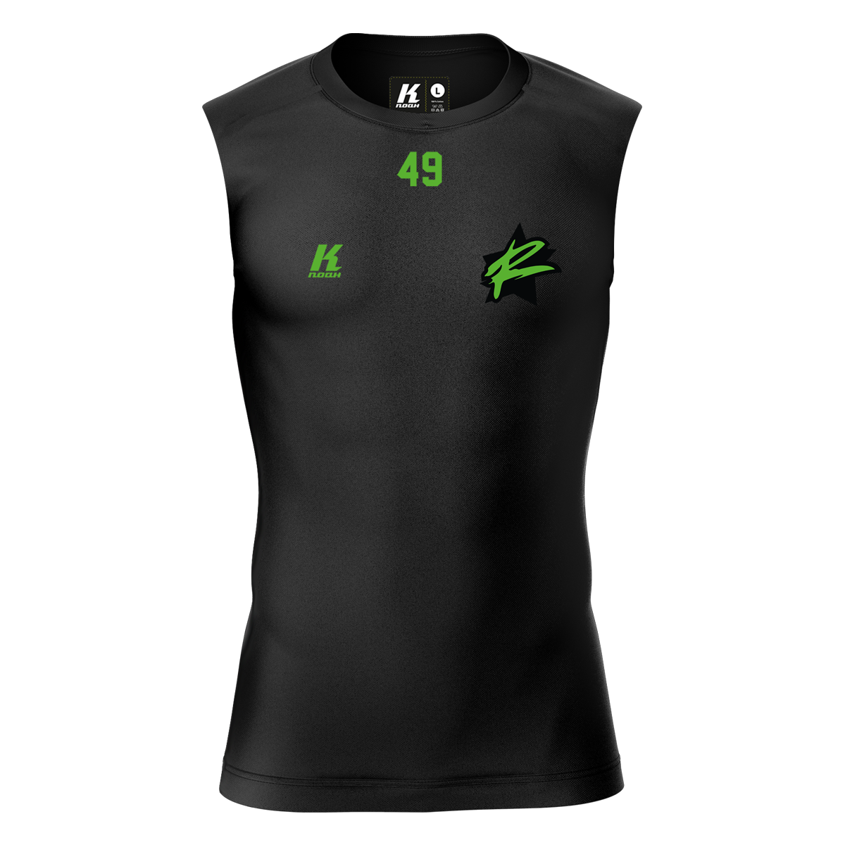 Rebels K.Tech Compression Sleeveless Shirt black with Playernumber/Initials