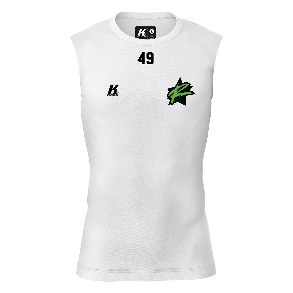 Rebels K.Tech Compression Sleeveless Shirt white with Playernumber/Initials