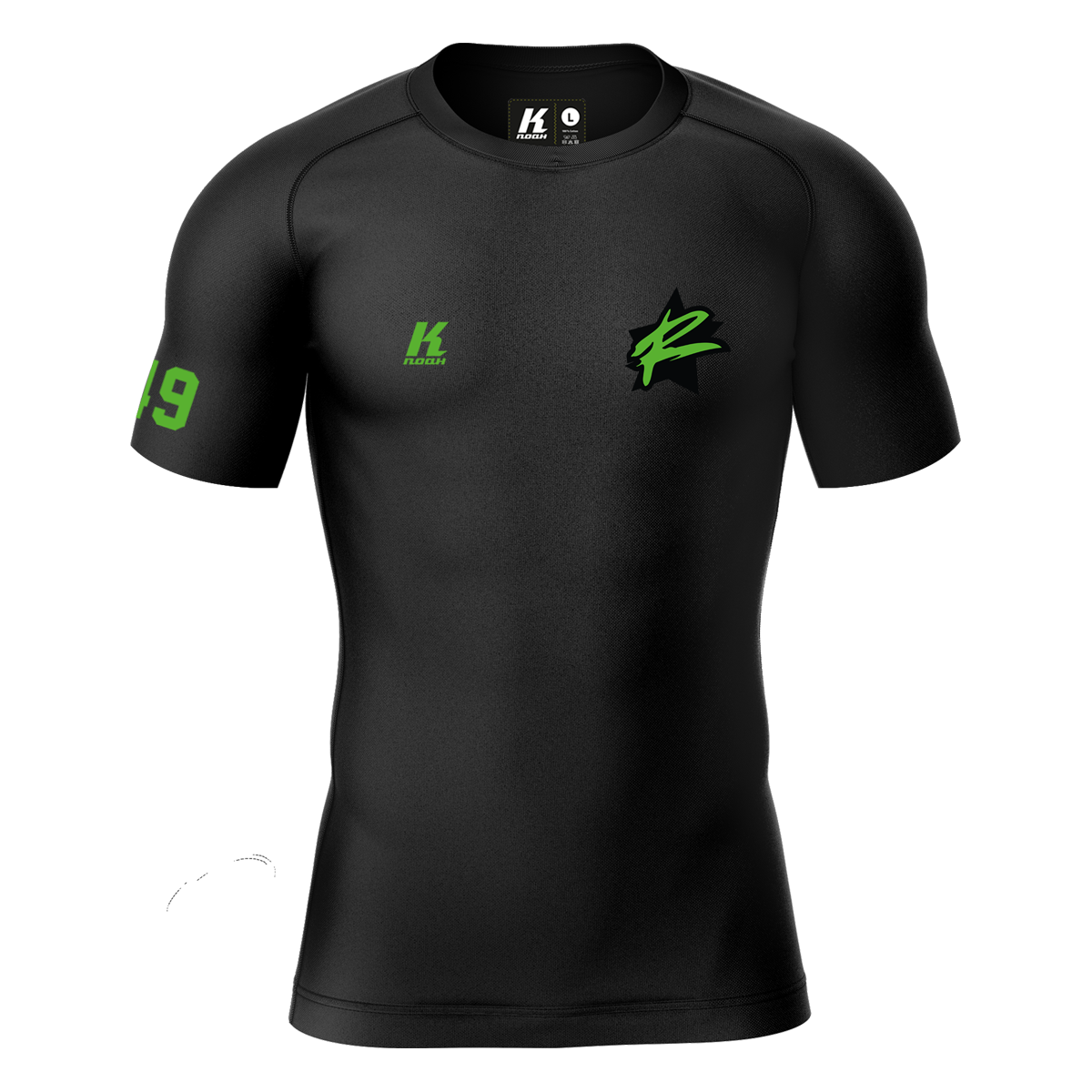 Rebels K.Tech Compression Shortsleeve Shirt black with Playernumber/Initials