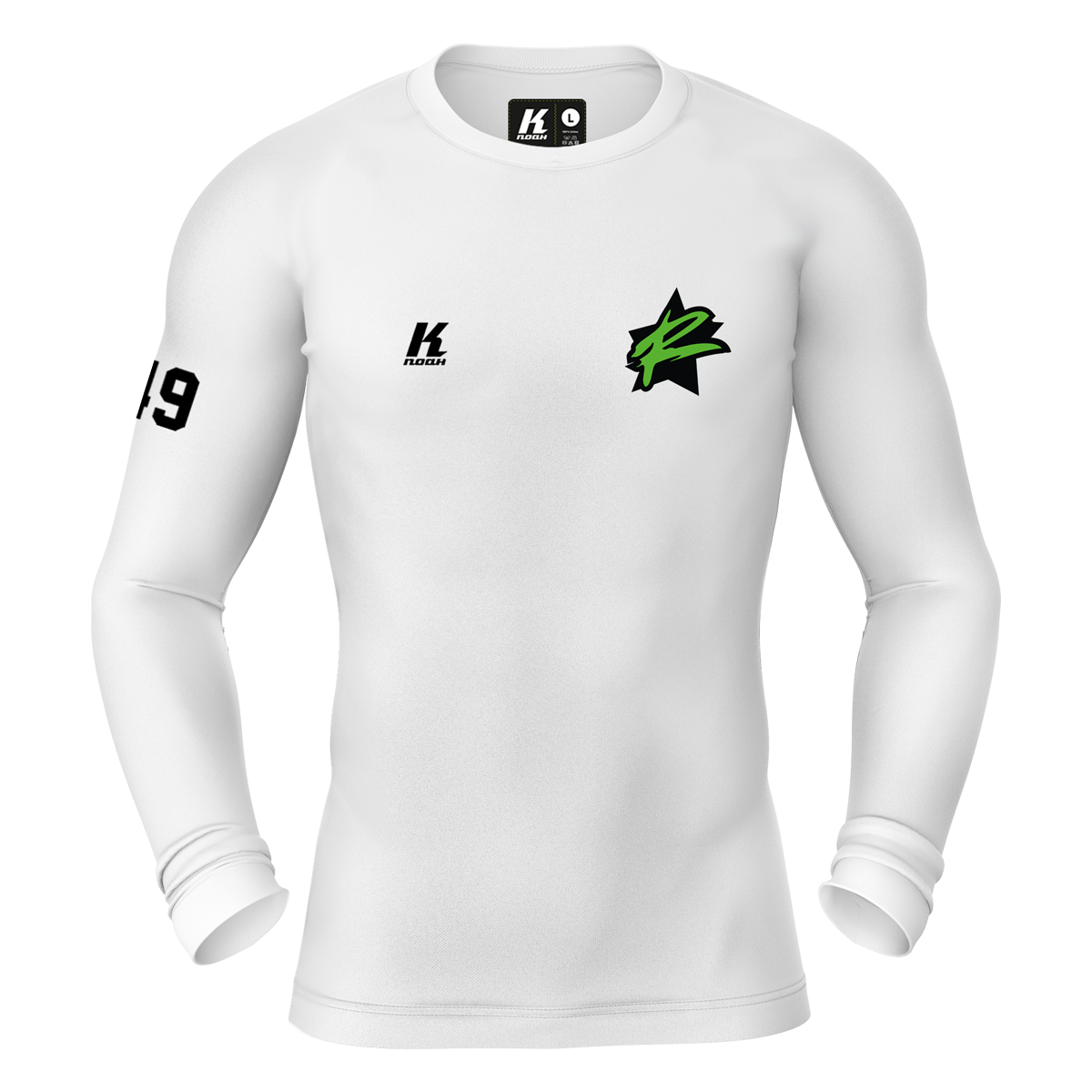 Rebels K.Tech Compression Longsleeve Shirt white with Playernumber/Initials