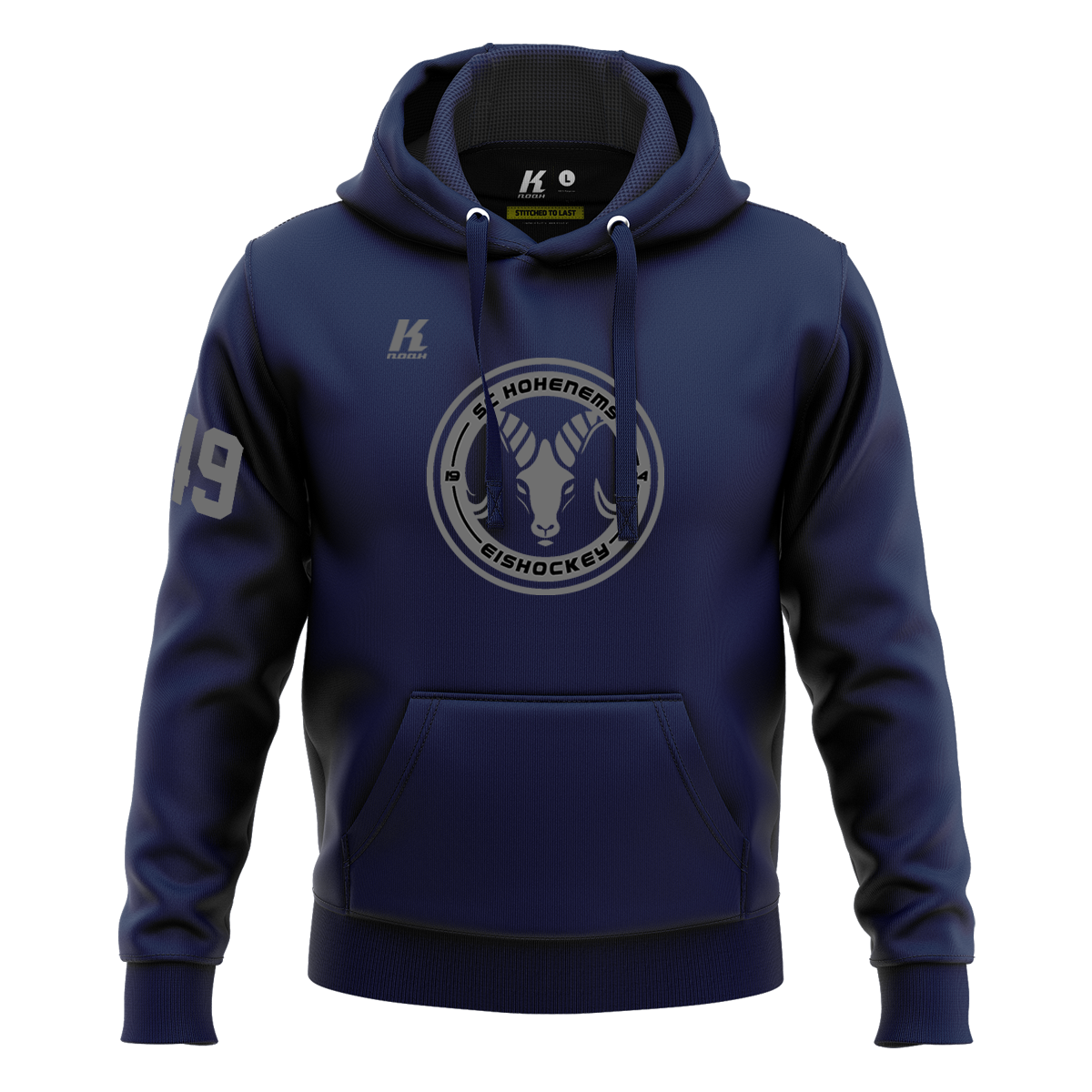 HSC Basic Hoodie Essential grey with Playernumber/Initials