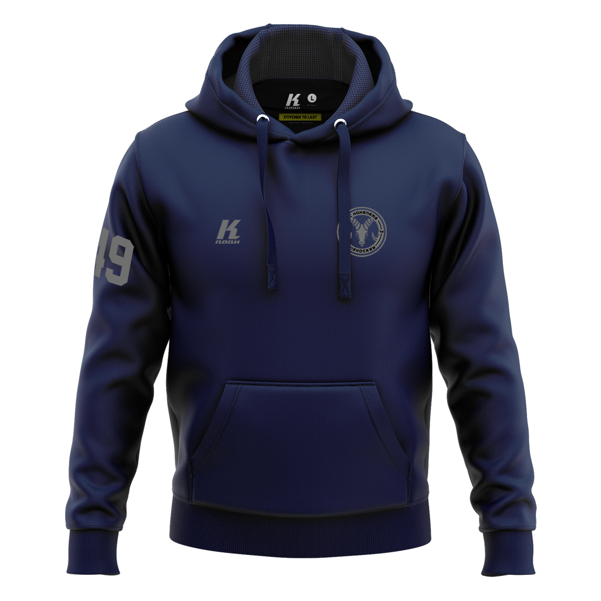 HSC Basic Hoodie Primary grey with Playernumber/Initials