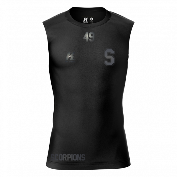 Scorpions "Blackline" K.Tech Compression Sleeveless Shirt with Playernumber/Initials