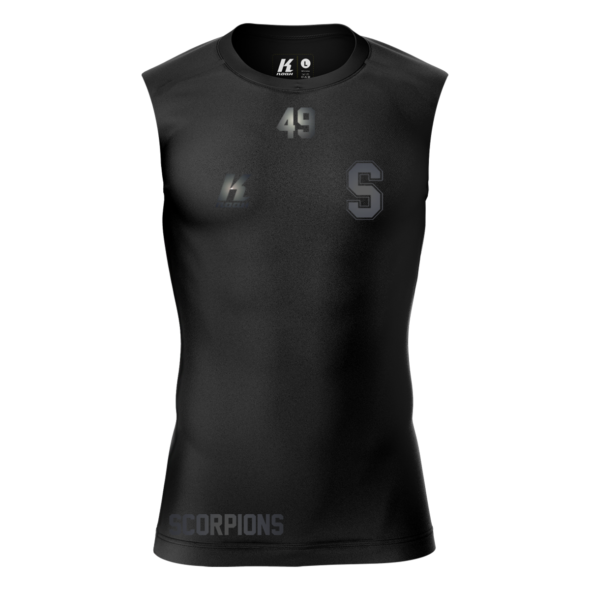 Scorpions "Blackline" K.Tech Compression Sleeveless Shirt with Playernumber/Initials