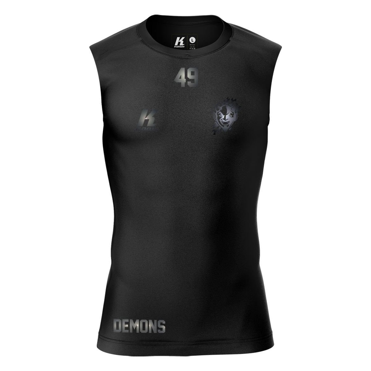 Demons "Blackline" K.Tech Compression Sleeveless Shirt with Playernumber/Initials