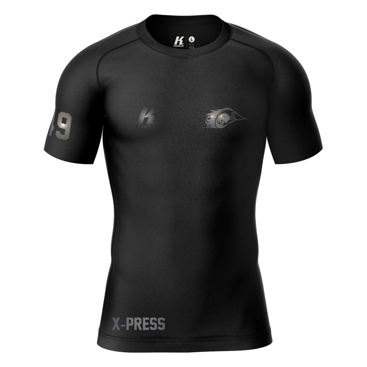 X-Press "Blackline" K.Tech Compression Shortsleeve Shirt with Playernumber/Initials
