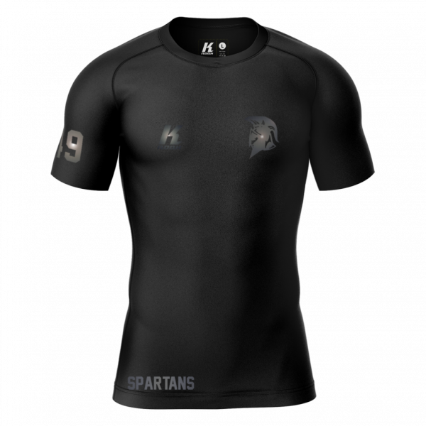 Spartans "Blackline" K.Tech Compression Shortsleeve Shirt with Playernumber/Initials