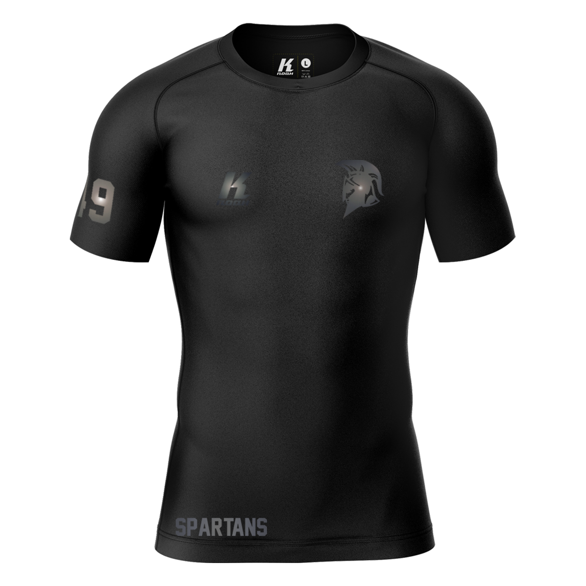 Spartans "Blackline" K.Tech Compression Shortsleeve Shirt with Playernumber/Initials