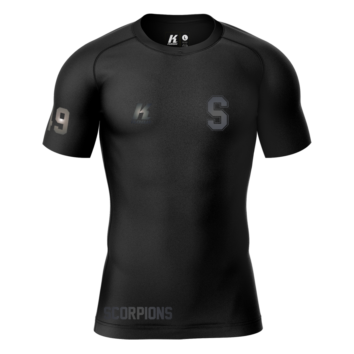Scorpions "Blackline" K.Tech Compression Shortsleeve Shirt with Playernumber/Initials