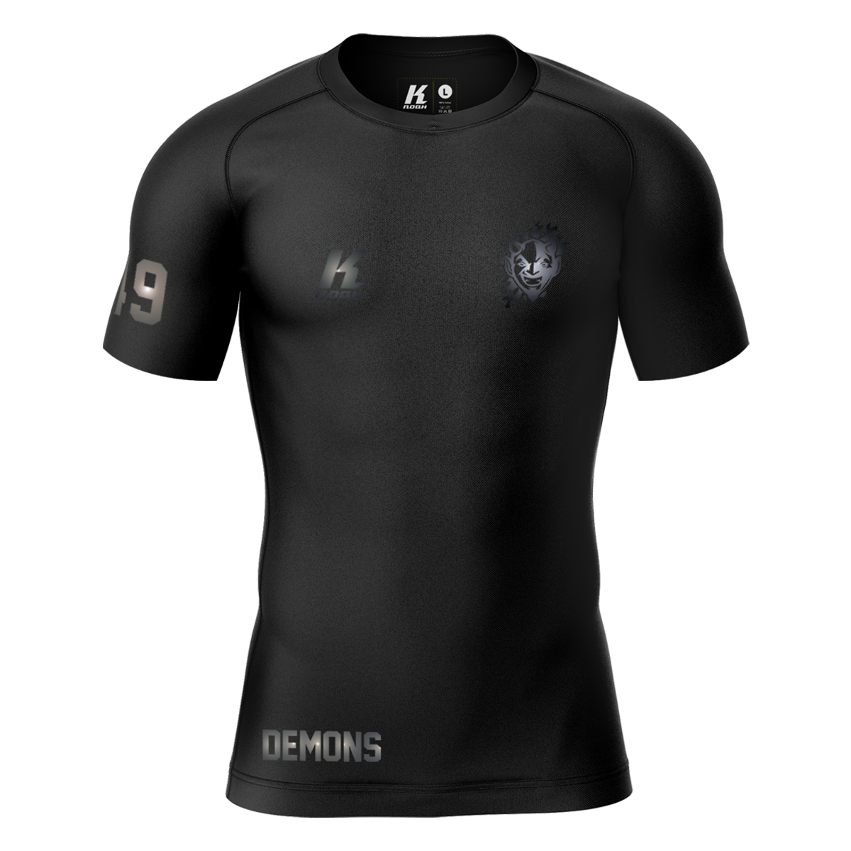 Demons "Blackline" K.Tech Compression Shortsleeve Shirt with Playernumber/Initials