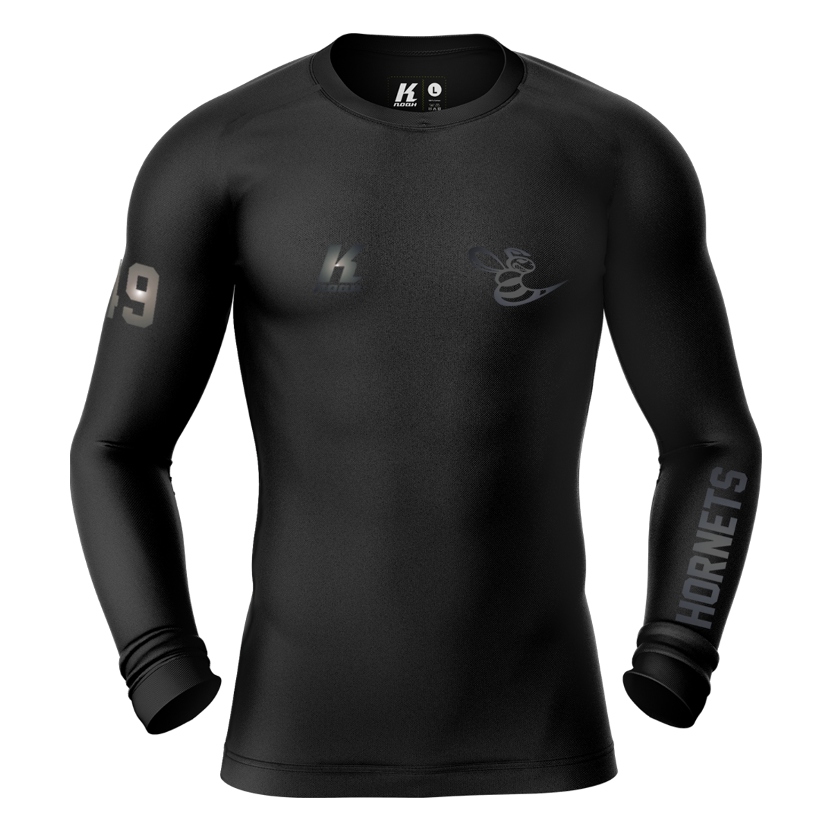 Hornets "Blackline" K.Tech Compression Longsleeve Shirt with Playernumber/Initials