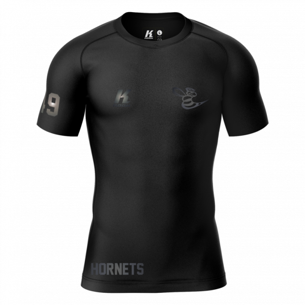 Hornets "Blackline" K.Tech Compression Shortsleeve Shirt with Playernumber/Initials