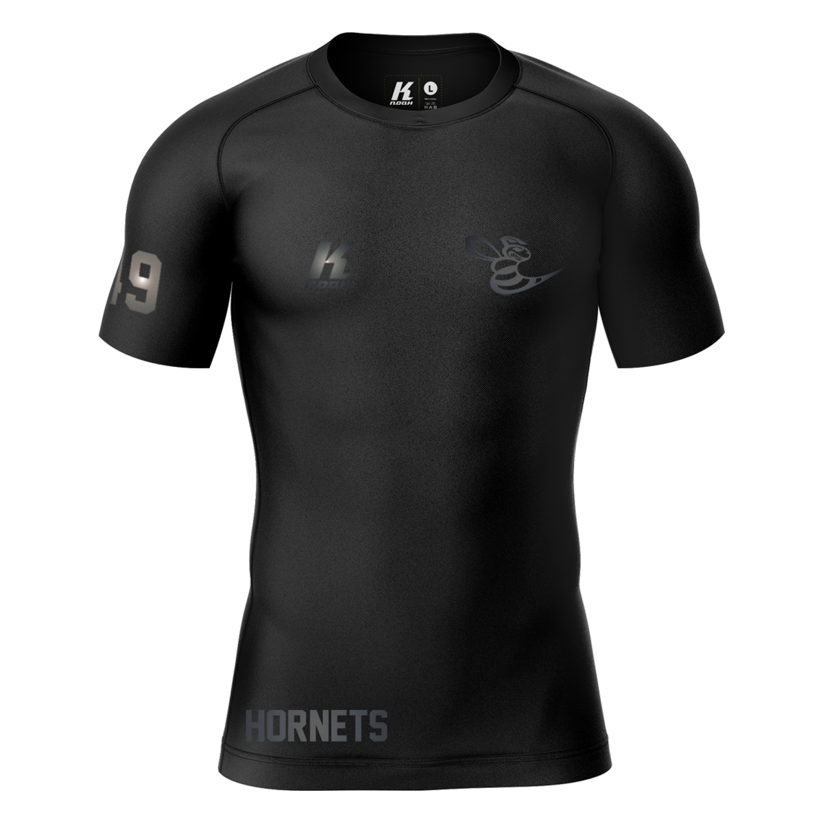 Hornets "Blackline" K.Tech Compression Shortsleeve Shirt with Playernumber/Initials