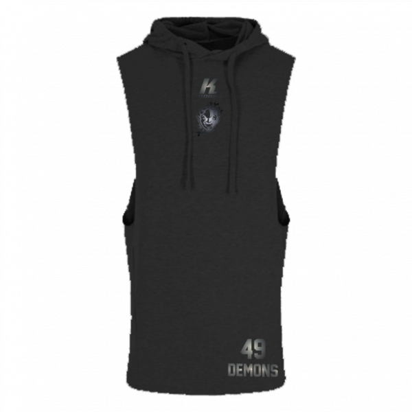 Demons "Blackline" Sleeveless Muscle Hoodie JC053 with Playernumber or Initials