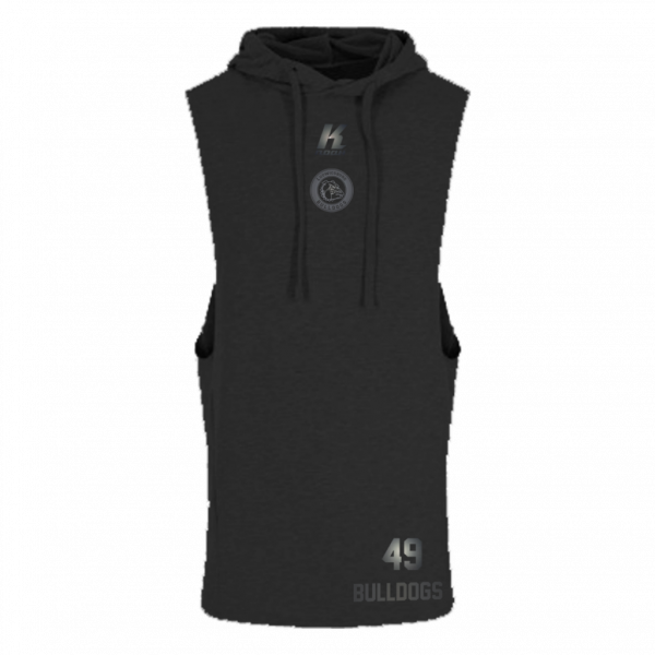 LB-Bulldogs "Blackline" Sleeveless Muscle Hoodie JC053 with Playernumber or Initials