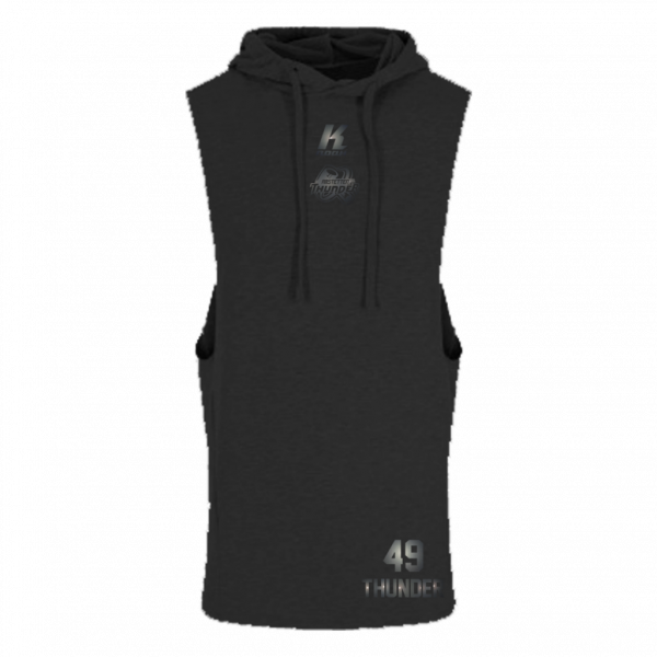 Thunder "Blackline" Sleeveless Muscle Hoodie JC053 with Playernumber or Initials
