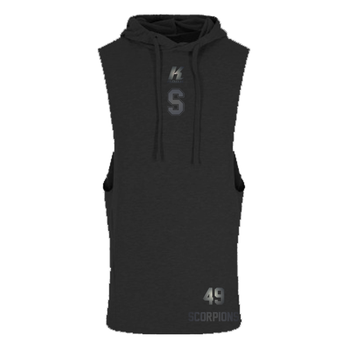 Scorpions "Blackline" Sleeveless Muscle Hoodie JC053 with Playernumber or Initials
