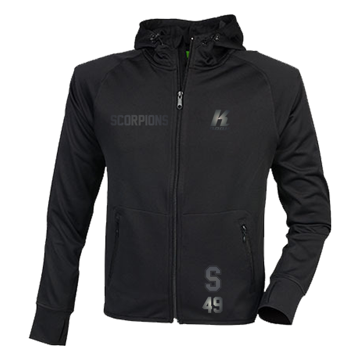 Scorpions "Blackline" Zip Hoodie TL550 with Playernumber or Initials