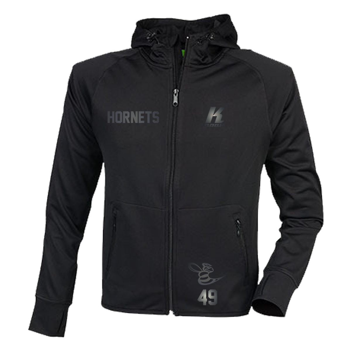 Hornets "Blackline" Zip Hoodie TL550 with Playernumber or Initials