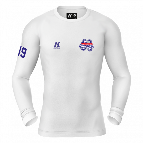 Thunder K.Tech Compression Longsleeve Shirt white with Playernumber/Initials