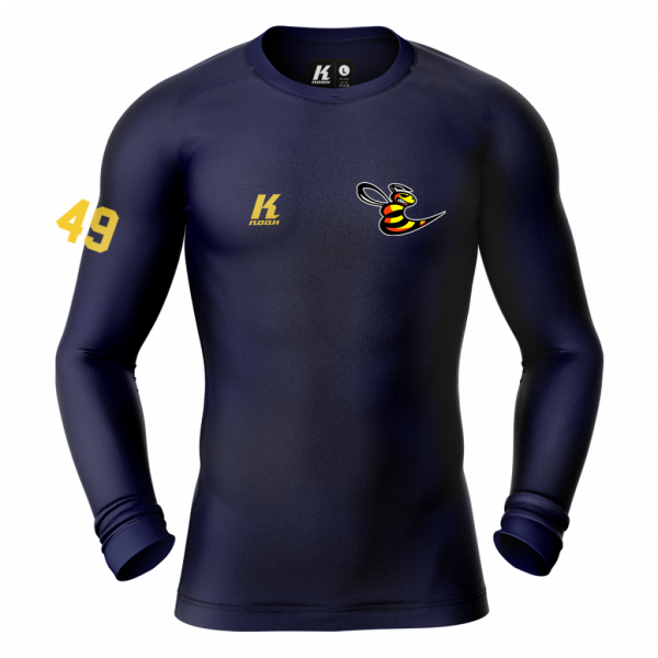 Hornets K.Tech Compression Longsleeve Shirt navy with Playernumber/Initials