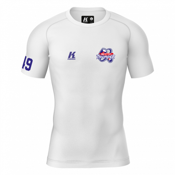 Thunder K.Tech Compression Shortsleeve Shirt white with Playernumber/Initials