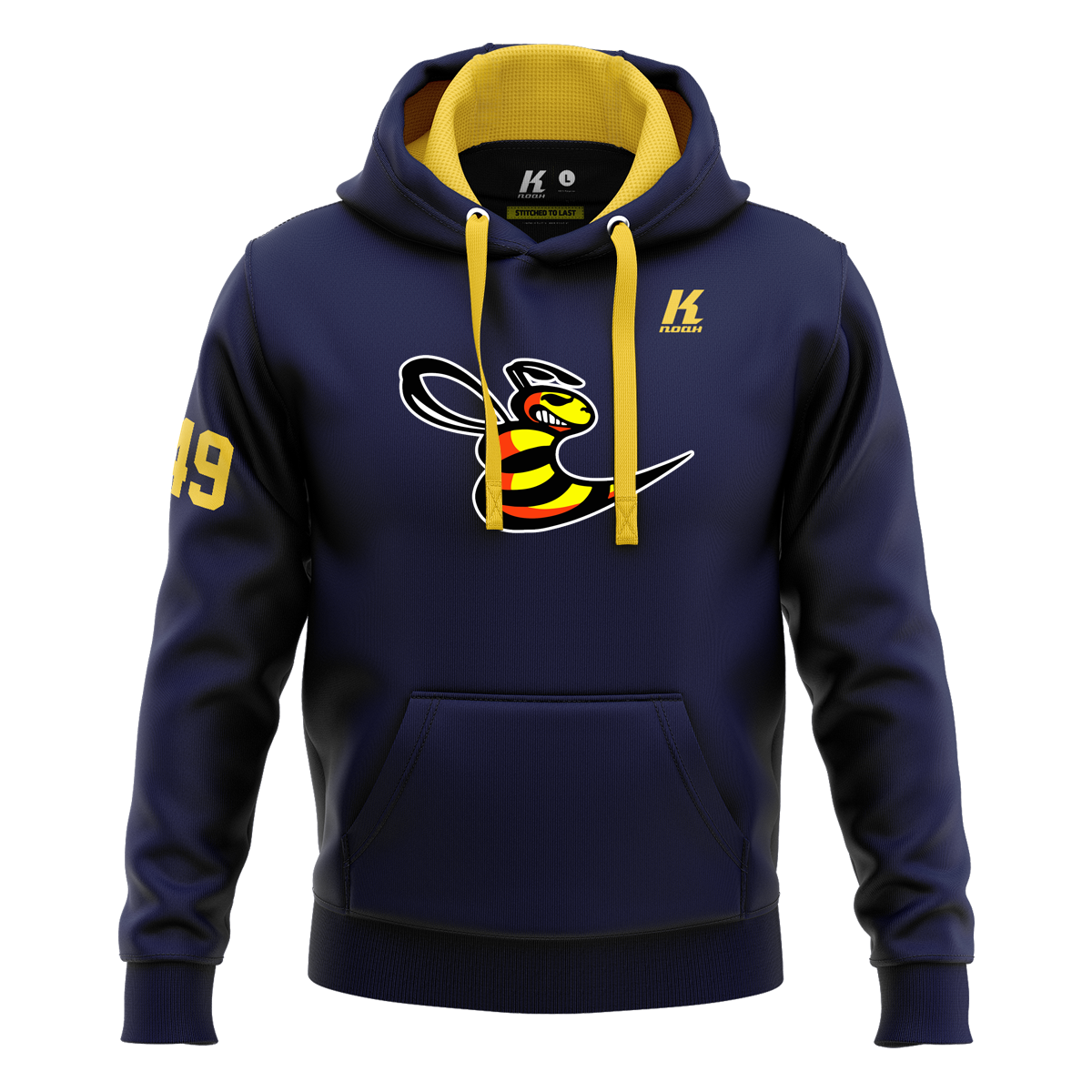 Hornets Varsity Hoodie Essential navy with Playernumber/Initials