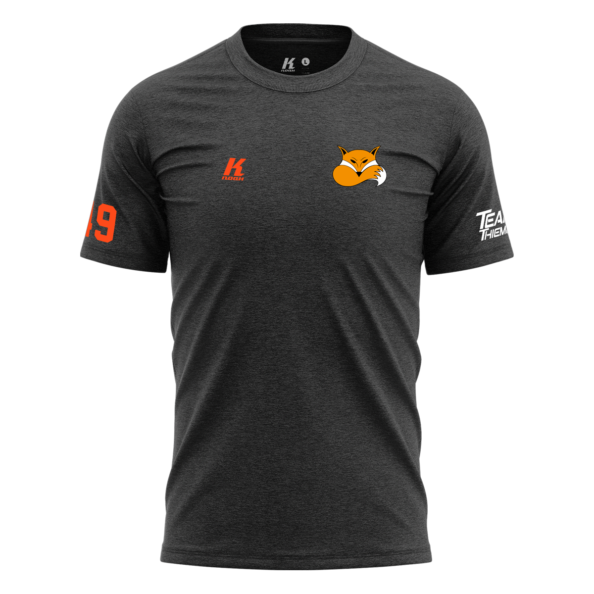 Foxes Basic Tee Primary anthracite with Playernumber/Initials