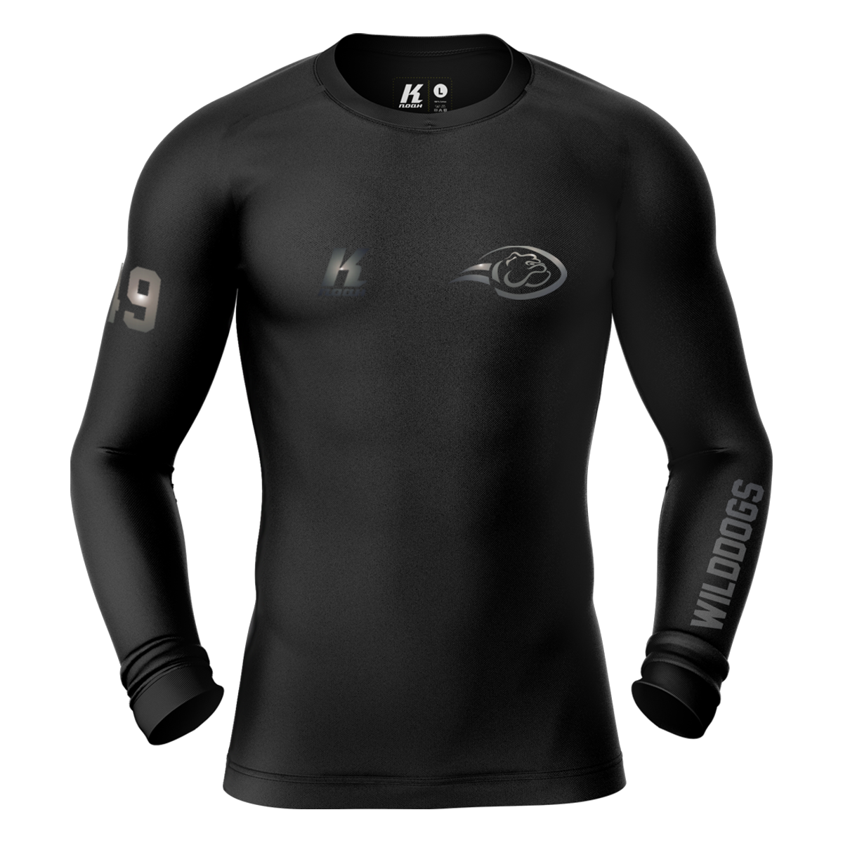 Wilddogs "Blackline" K.Tech Compression Longsleeve Shirt with Playernumber/Initials