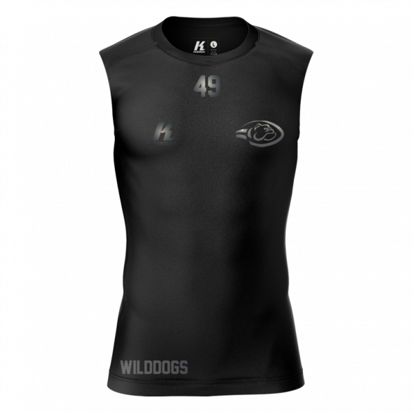 Wilddogs "Blackline" K.Tech Compression Sleeveless Shirt with Playernumber/Initials