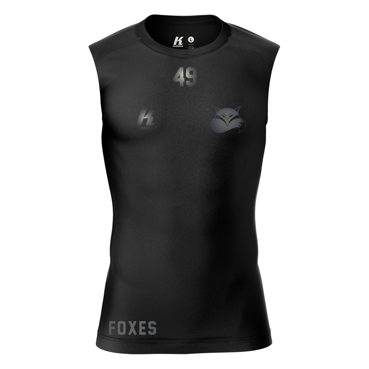 Foxes "Blackline" K.Tech Compression Sleeveless Shirt with Playernumber/Initials