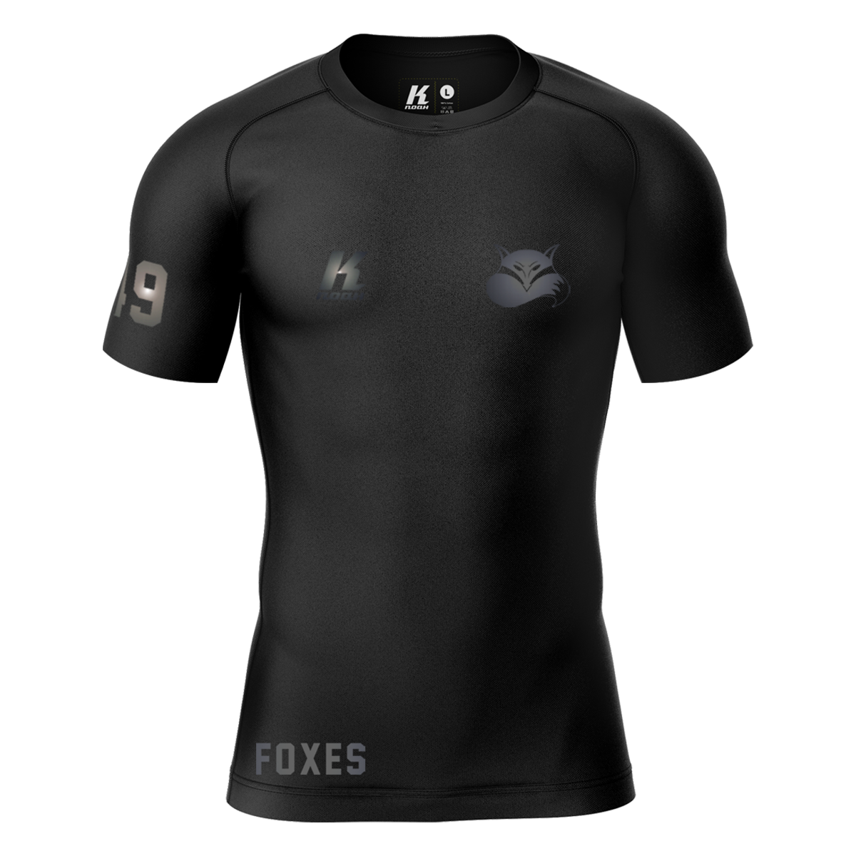 Foxes "Blackline" K.Tech Compression Shortsleeve Shirt with Playernumber/Initials