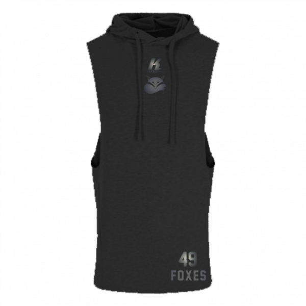 Foxes "Blackline" Sleeveless Muscle Hoodie JC053 with Playernumber or Initials